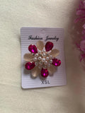SHOKING Pink Metal Rhinestone brooch