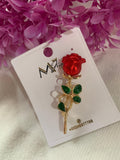 Red Rose Pin Brooches For Women